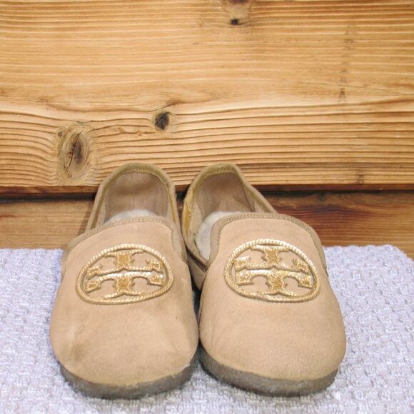 Tory Burch Billy Split Suede Mirror Craquellee Slippers - Picture 3 of 11